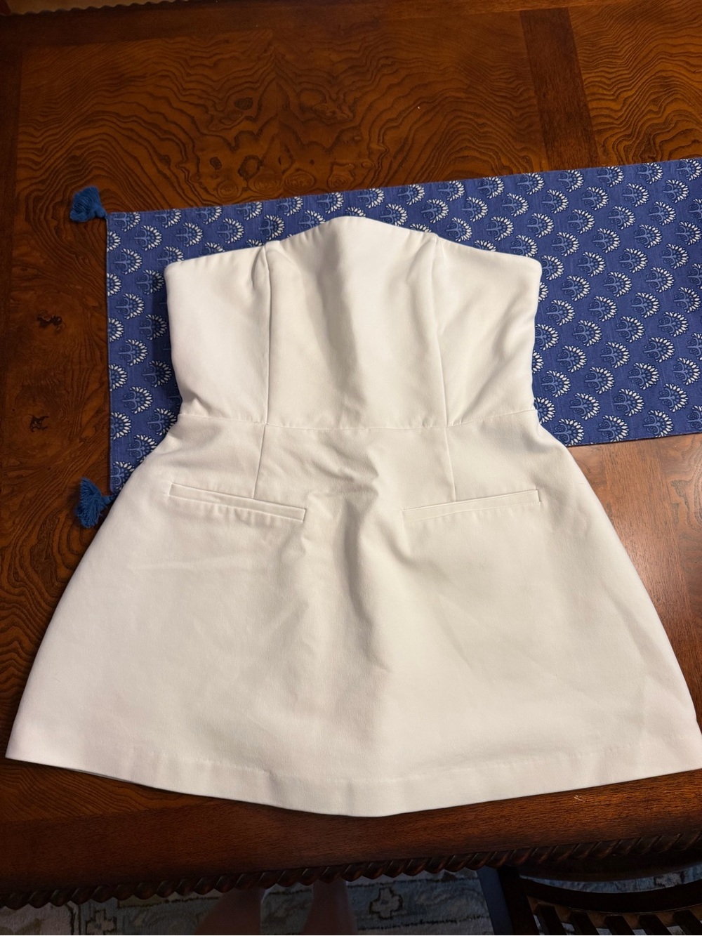 Strapless White A-Line Dress